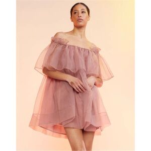Cynthia Rowley Flirt Dress Tulle Off The Shoulder Mini Dress NWT $395 Size XS